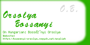 orsolya bossanyi business card